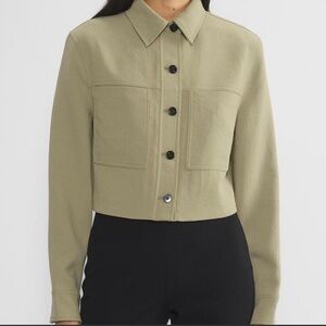 Aritzia - Wilfred Little Cropped Jacket Crepette - Sundried Olive